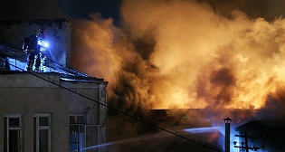 Пожар в швейном цеху в Москве