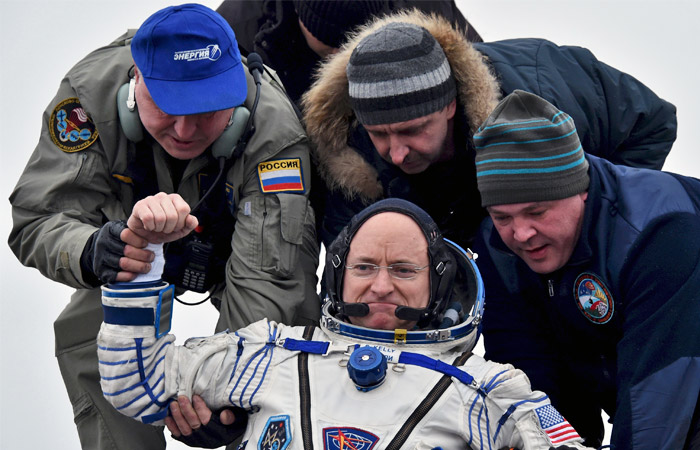 Астронавт НАСА Скотт Келли после возвращения на Землю