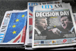 Первые полосы британских газет, посвященные референдуму