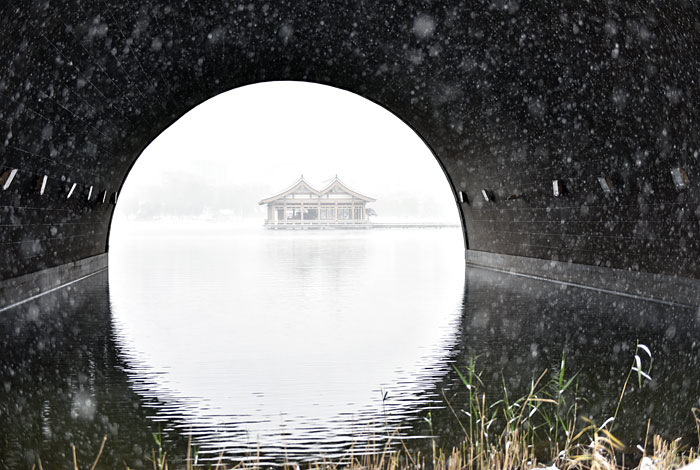 Снежный день в китайской провинции Шэньси