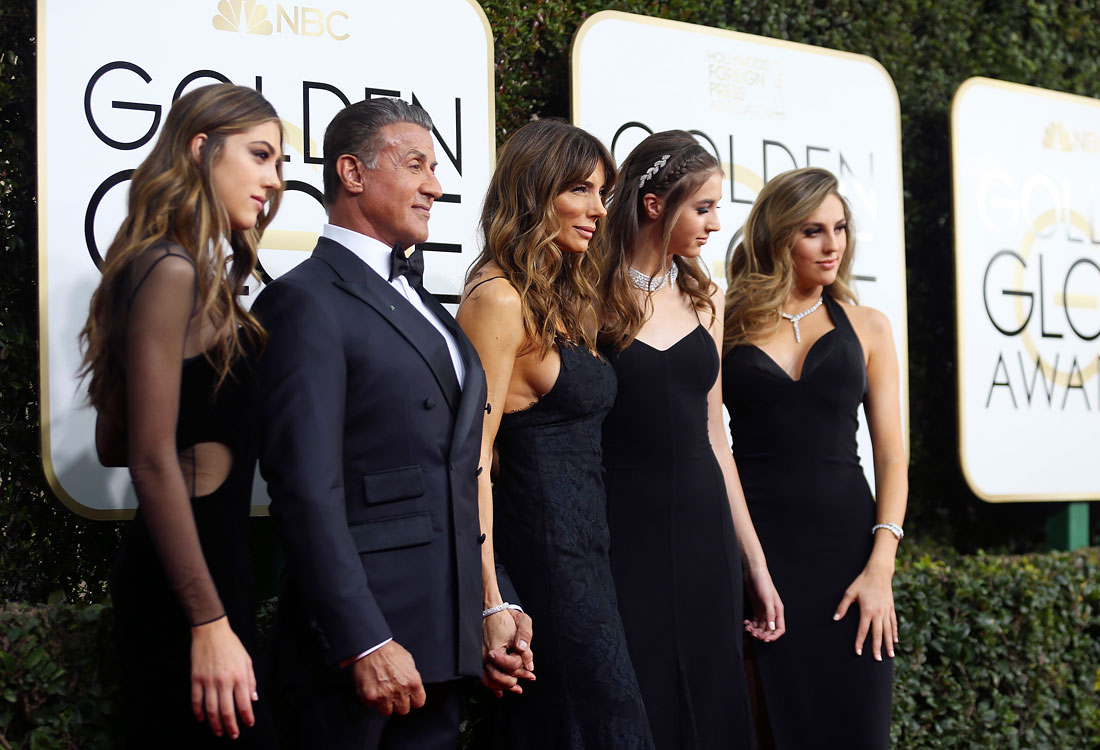 Актер Сильвестр Сталлоне с супругой и дочерьми