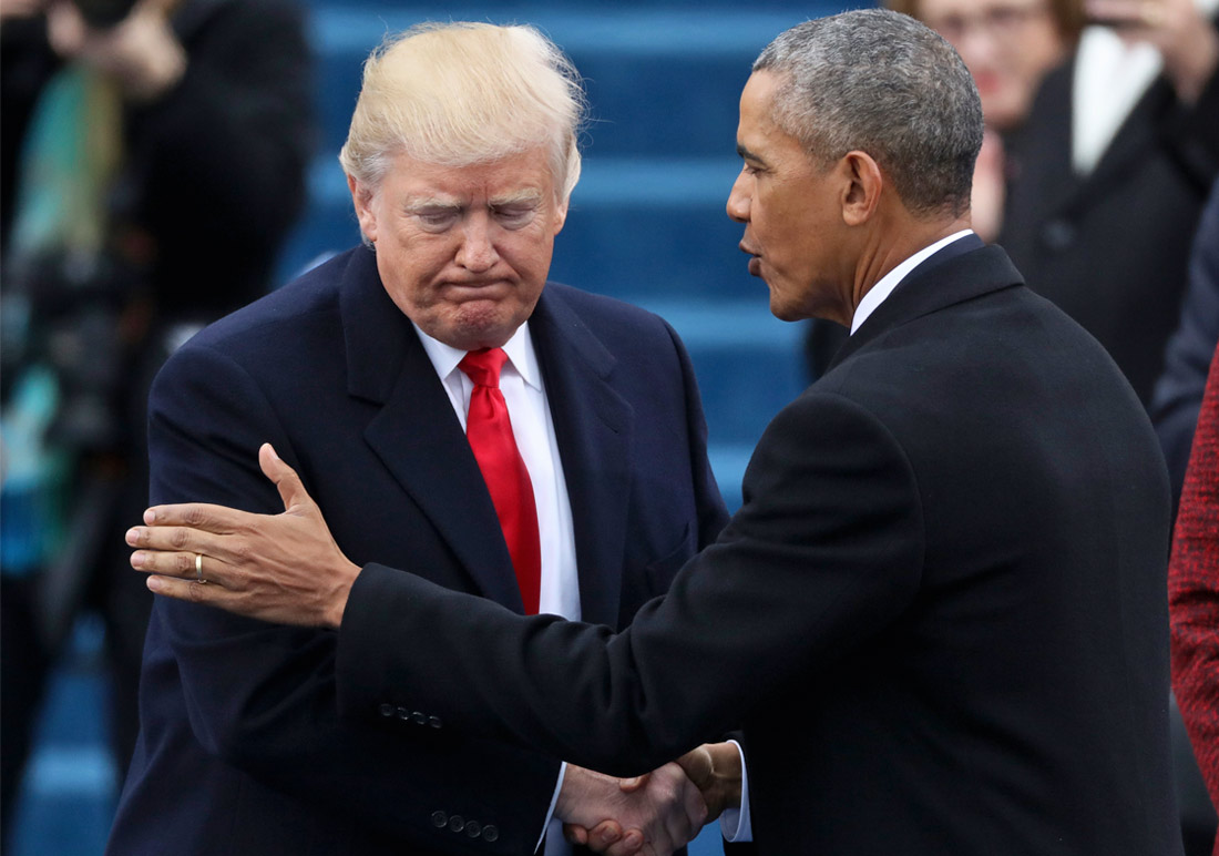 Президент США Дональд Трамп и бывший президент США Барак Обама