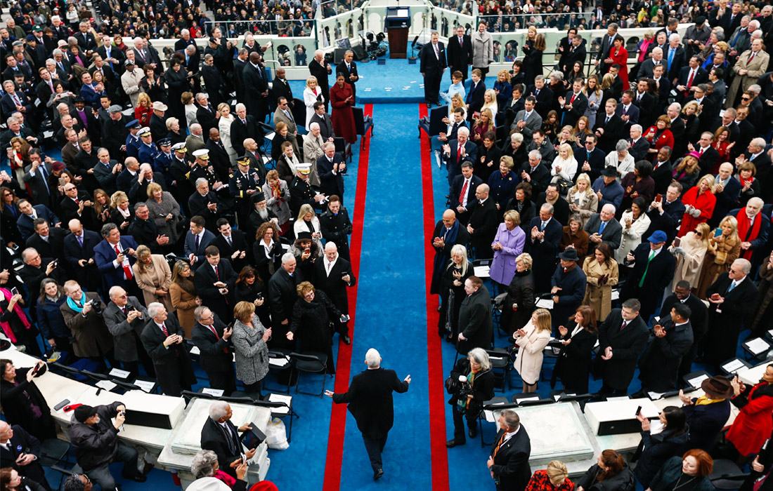 Вице-президент США Майк Пенс прибывает на церемонию президентской инаугурации