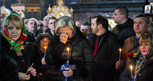 Прощание с Денисом Вороненковым в Киеве