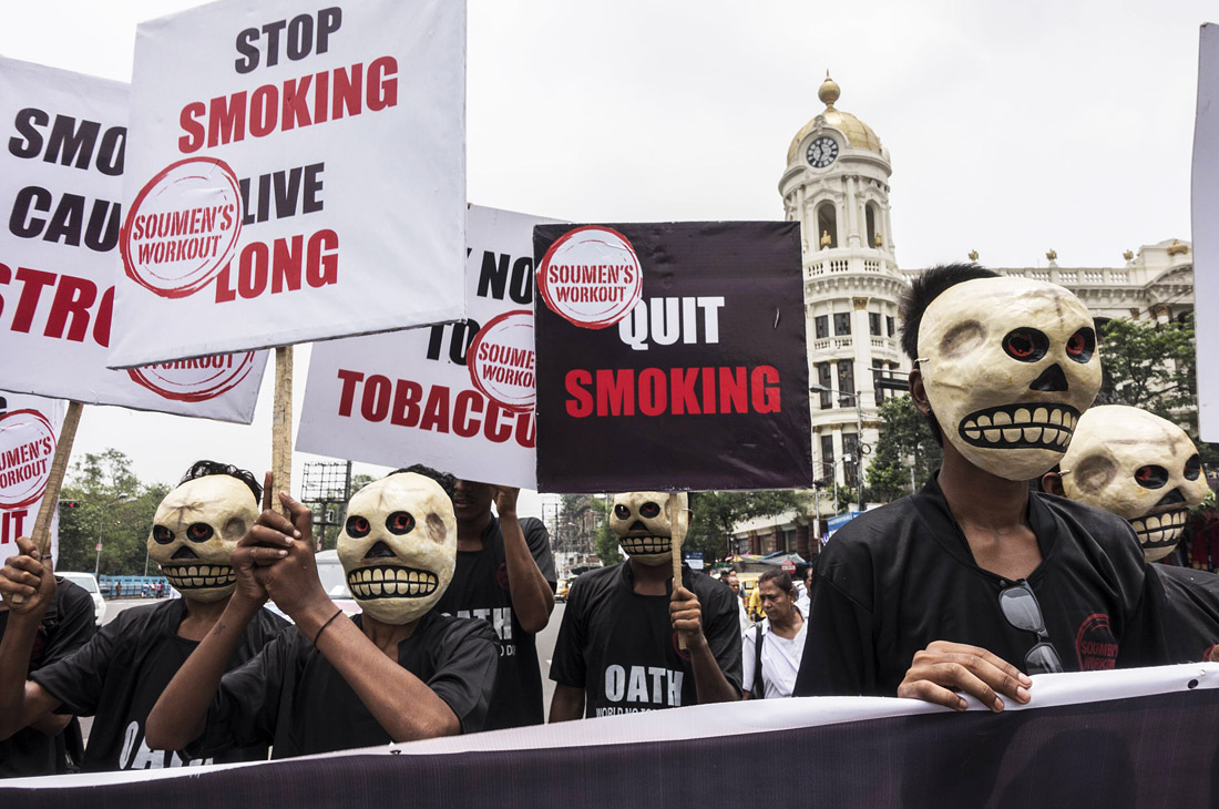 В Калькутте прошел митинг по случаю Всемирного дня без табака, провозглашённого Всемирной организацией здравоохранения в 1988 году