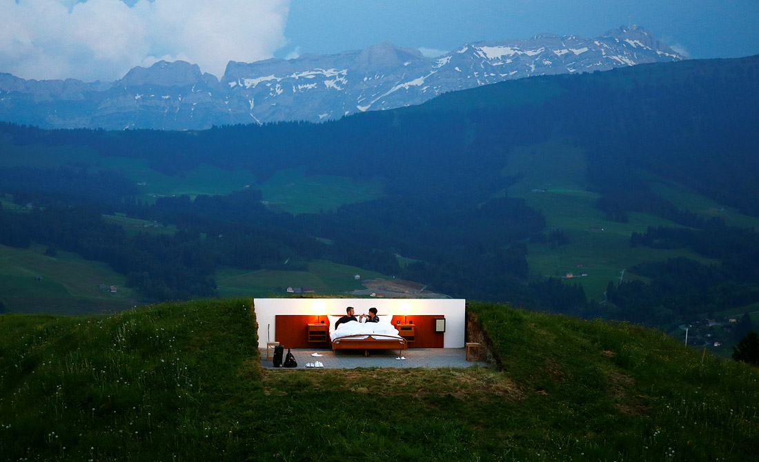 Отель под открытым небом в швейцарских Альпах