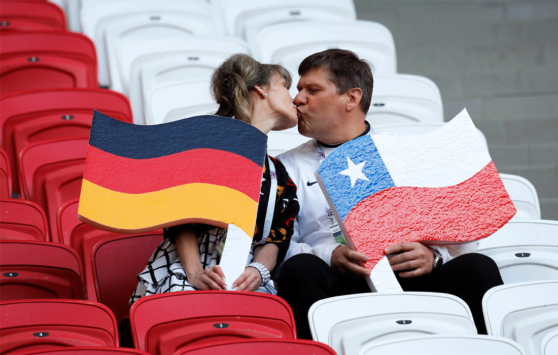 Во время матча между сборными Чили и Германии в Казани