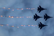 Пилотажная группа "Русские витязи" на самолетах Су-30СМ
