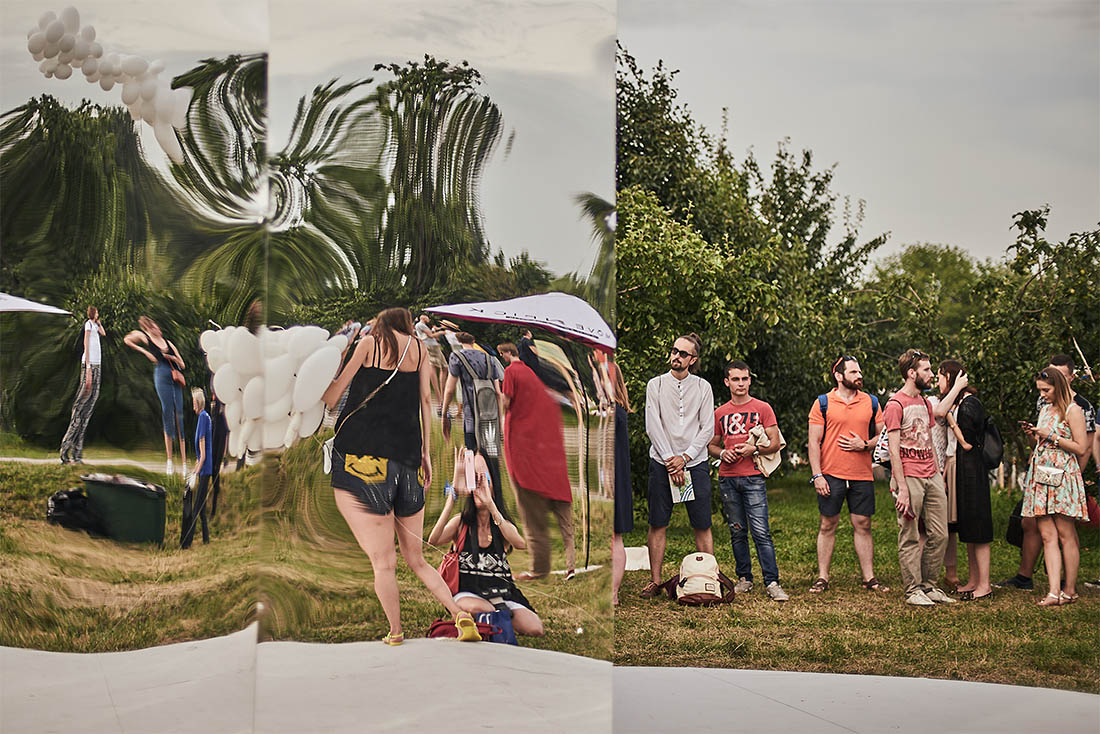 К самым интересным и захватывающим аттракционам (например к этой воздушной трубе) выстроились изнуряющие очереди