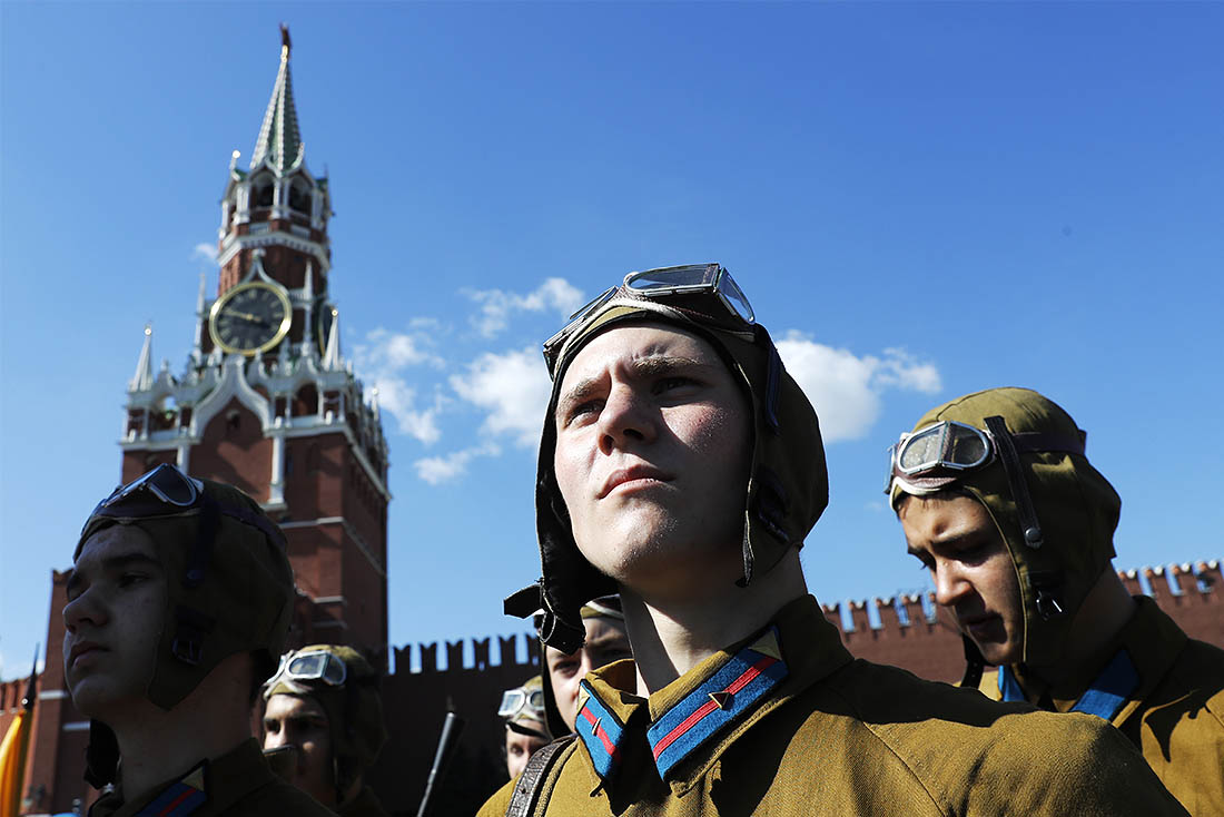 Военнослужащие на Красной площади во время праздничных мероприятий в рамках Дня Воздушно-десантных войск РФ
