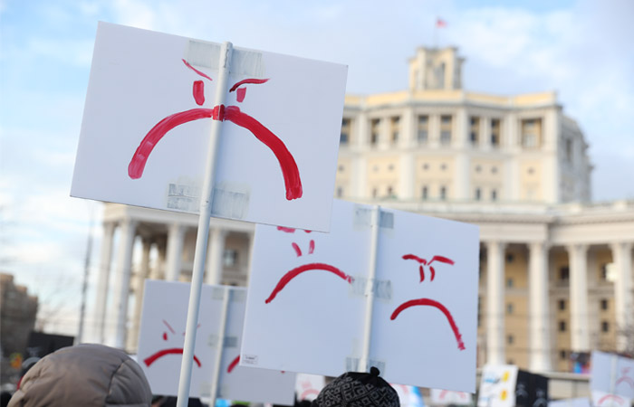 В России значительно увеличилось количество протестных акций