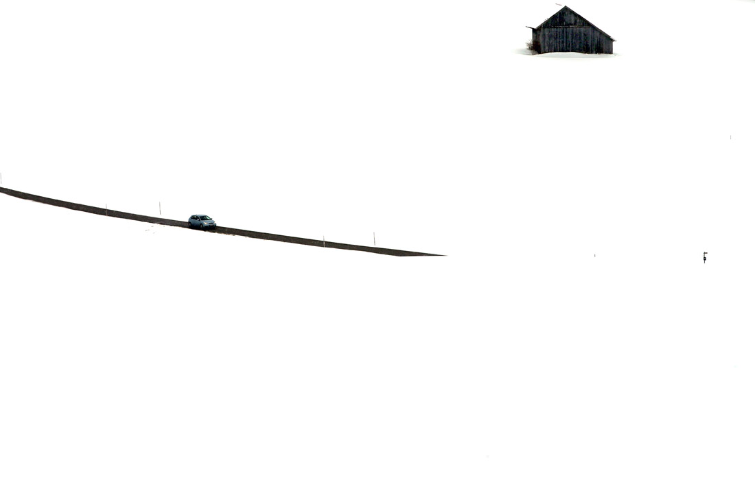 Зимний пейзаж в Баварии. Германия.