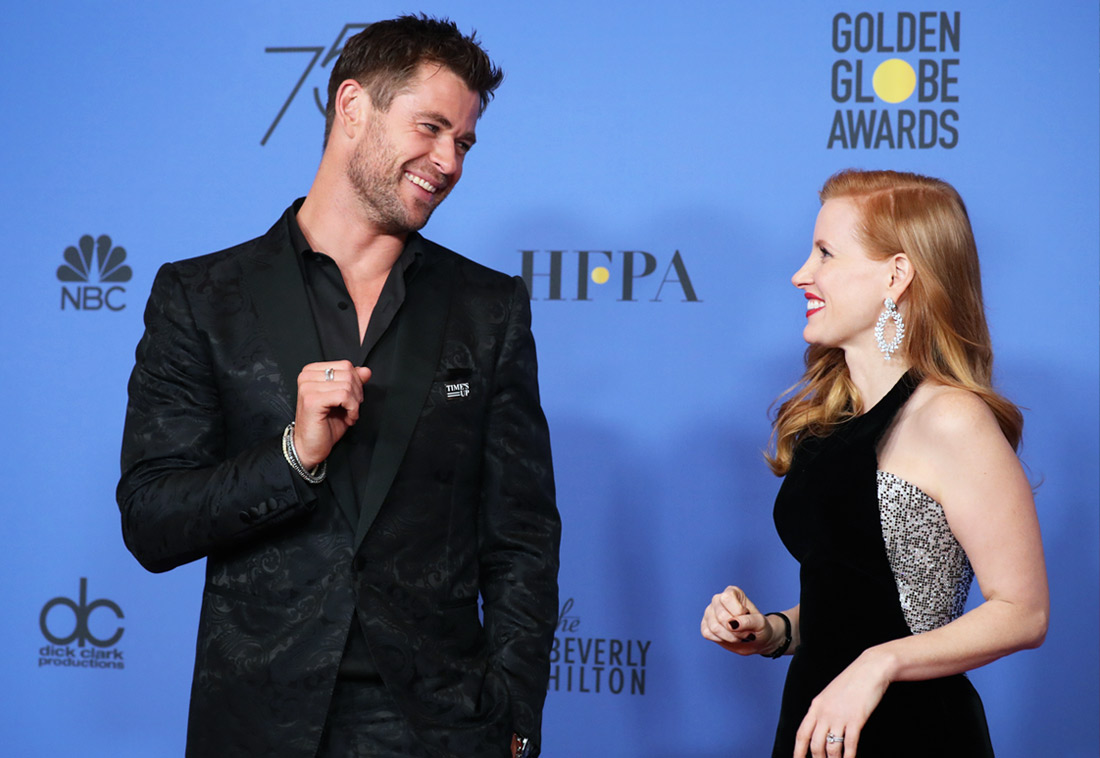 Актер Крис Хемсворт и актриса Джессика Честейн