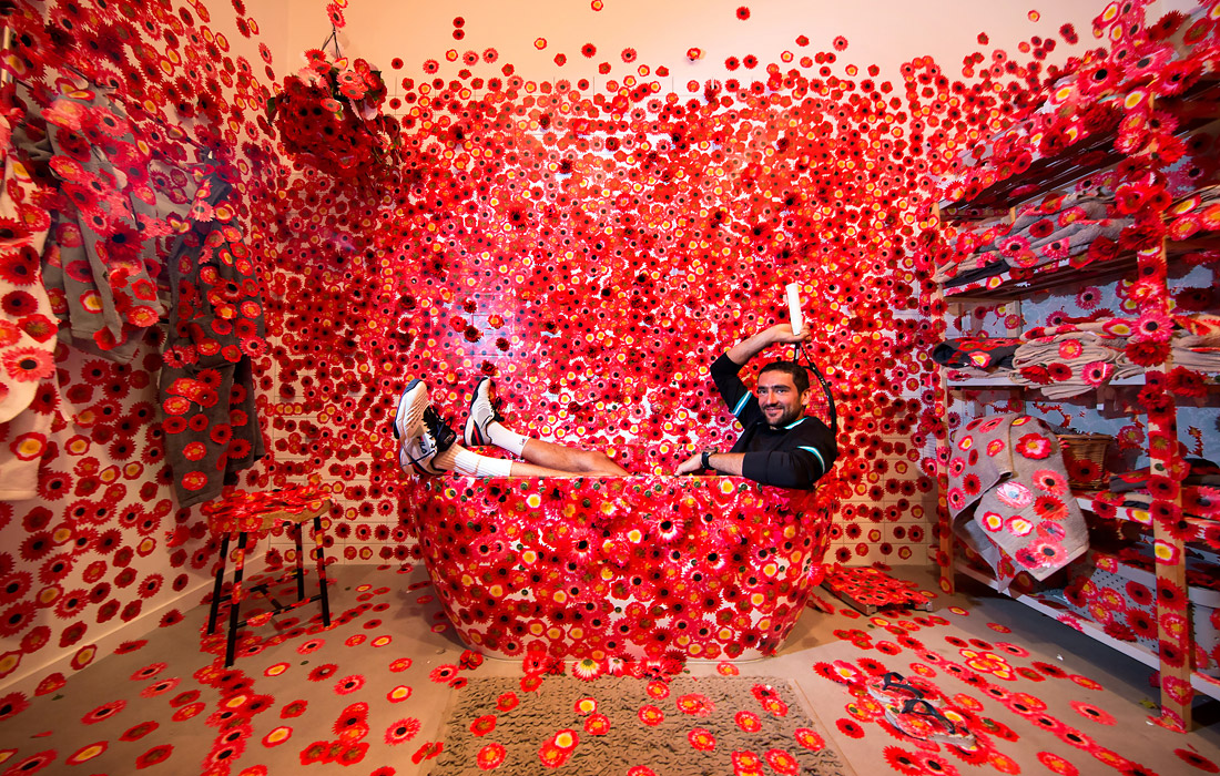 Фотосессия хорватского теннисиста Марина Чилича в Национальной галерее Виктории в Мельбурне. Австралия.