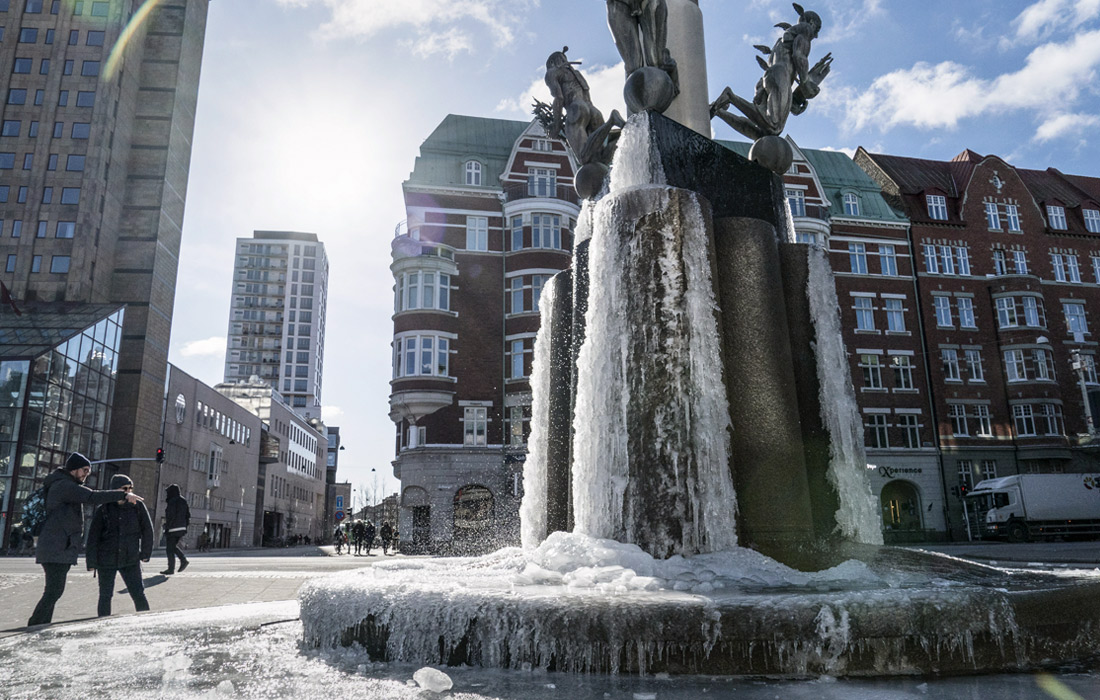 Морозы в Мальмё, Швеция