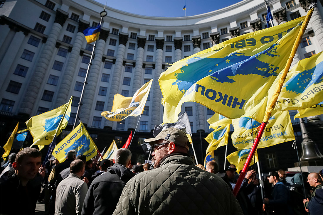 Киевские водители протестуют против роста цен на топливо