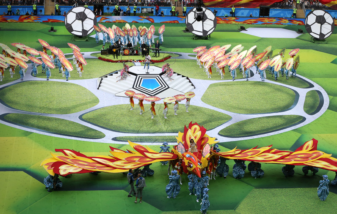 Во время церемонии открытия чемпионата мира по футболу