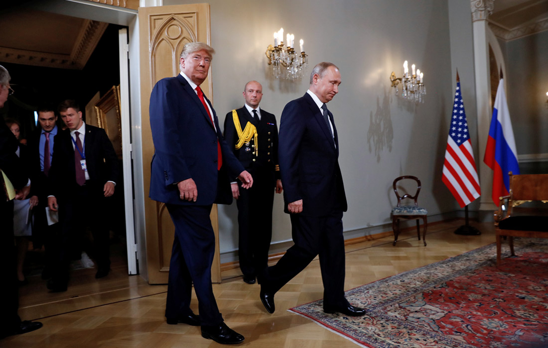 Дональд Трамп и Владимир Путин встретились в Президентском дворце в Хельсинки