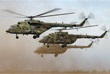 Вертолеты Ми-8АМТШ во время военных маневров российских и китайских вооруженных сил