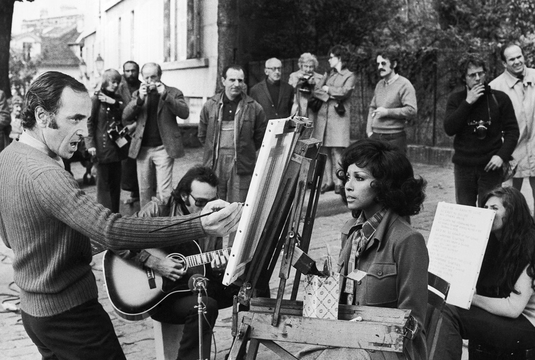 Во время съемок на Монмартре. Париж, 1972 год.