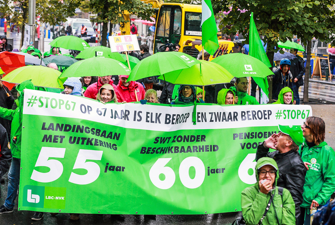 Демонстрация профсоюзов против пенсионной реформы в Брюсселе