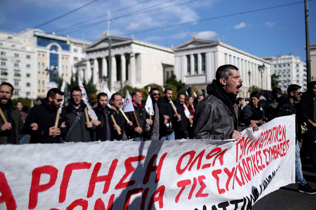 Общенациональная 24-часовая забастовка работников частного сектора в Греции