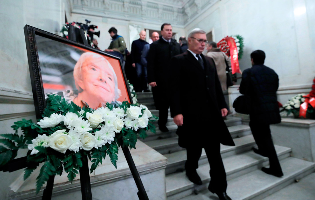 Во время церемонии прощания в Центральном доме журналиста