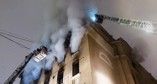 Пожар в центре Москвы