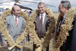Президент Киргизии Аскар Акаев, президент Узбекистана Ислам Каримов и президент Казахстана Нурсултан Назарбаев в Акмолинской области на севере Казахстана. 1993 год.