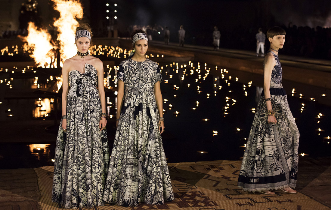 Показ круизной коллекции Dior в Марракеше. Французский модный дом впервые привез коллекцию в Марокко.