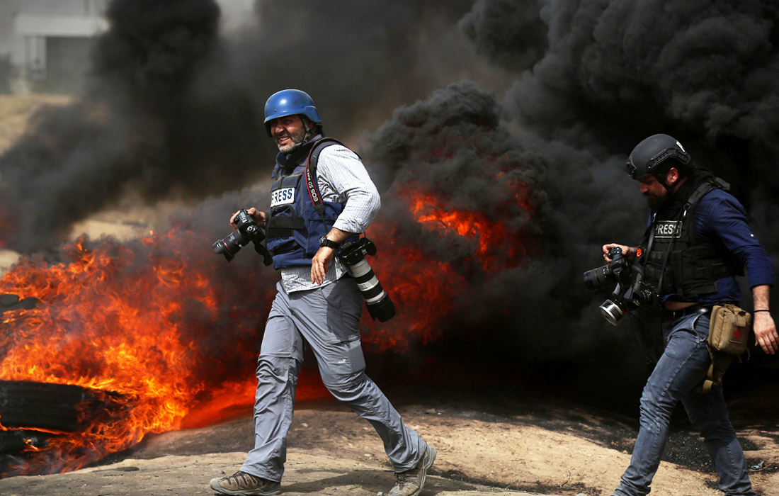 На границе сектора Газа с Израилем. Апрель 2018 года.