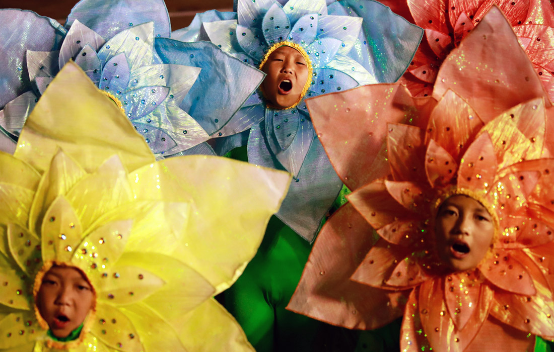 Театрализованное представление в честь 70-й годовщины образования КНР на площади Тяньаньмэнь в Пекине