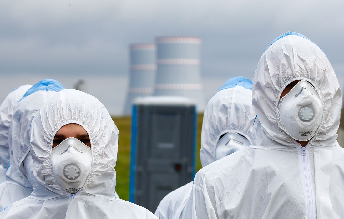 Учения по реагированию на радиационные аварии провели на первом блоке Белорусской АЭС в Островецком районе