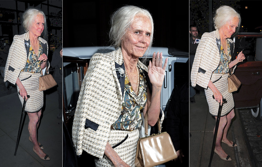 В 2013 году Хайди Клум появилась перед гостями в образе элегантной старушки