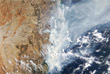 Вид на пожары в штатах Новый Южный Уэльс и Квинсленд из космоса