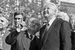 Борис Ельцин и Юрий Лужков во время открытия праздника у Моссовета. 1993 год.