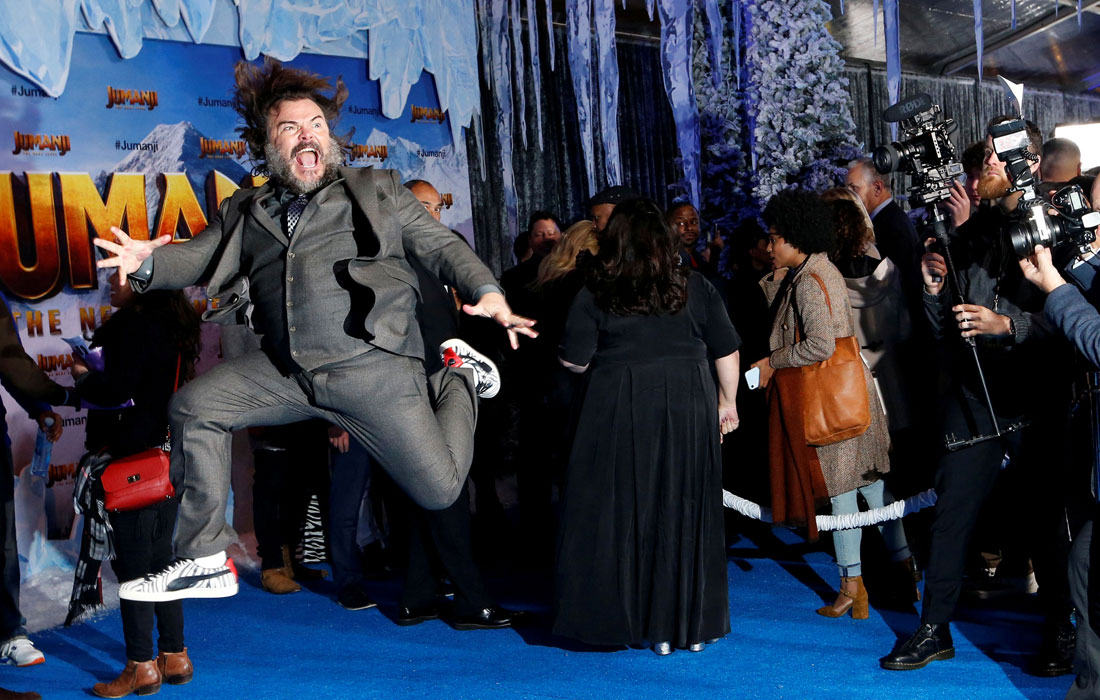 В Лос-Анджелесе состоялась премьера фильма "Джуманджи: следующий уровень". На фото: Актер Джек Блэк.