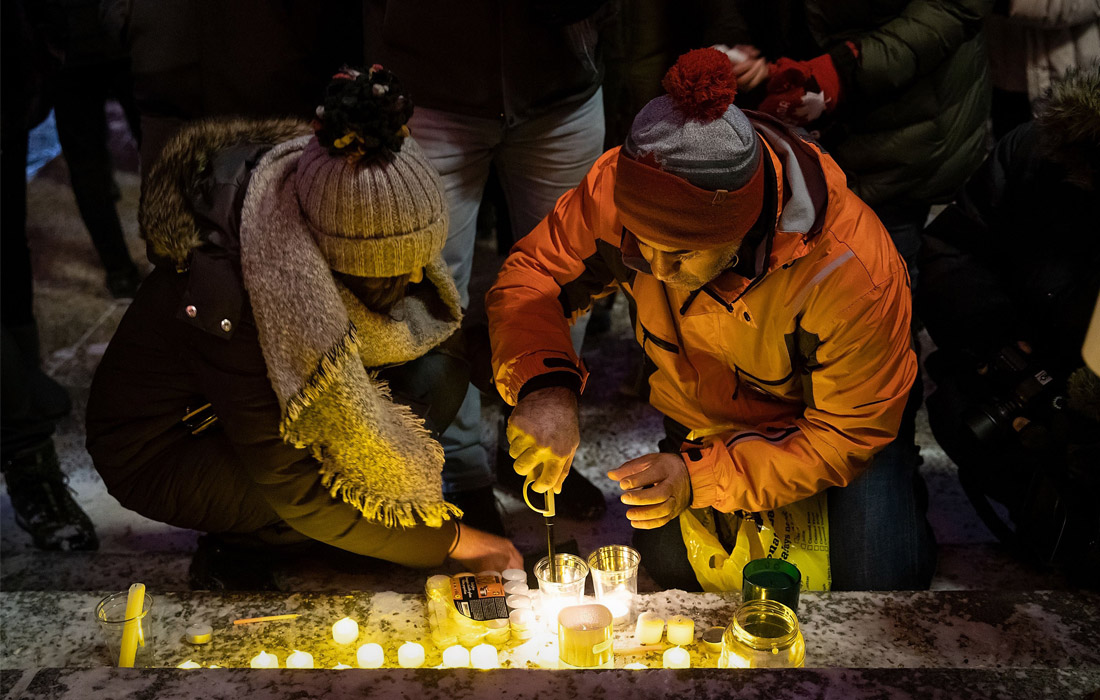 Импровизированный мемориал в Эдмонтоне, Канада