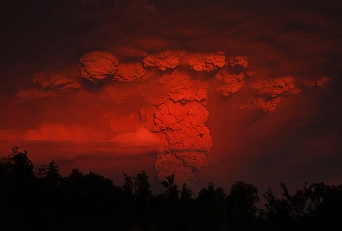 Извержение вулкана на юге Чили