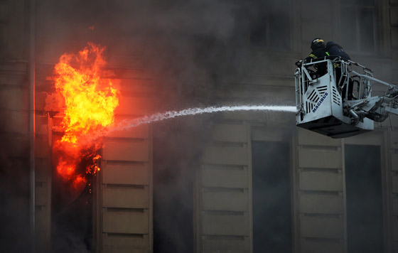 Пожар в центре Москвы