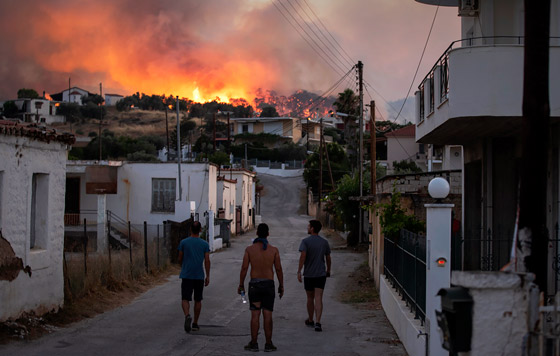 Лесные пожары в Греции