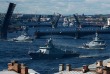 Малый ракетный корабль "Великий Устюг", малый ракетный корабль "Мытищи" и сторожевой корабль "Ярослав Мудрый" (слева направо) во время Главного военно-морского парада в Петербурге