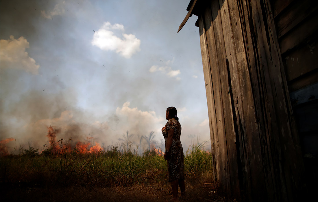 В дождевых лесах Амазонии на территории Бразилии продолжаются пожары
