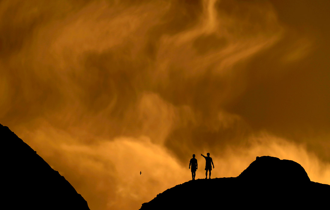 Закат в парке Папаго в Финиксе