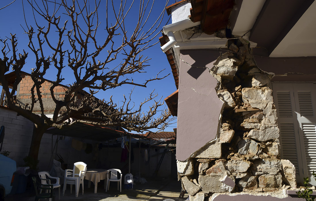 Очередное землетрясение в городе Лариса, центральная Греция