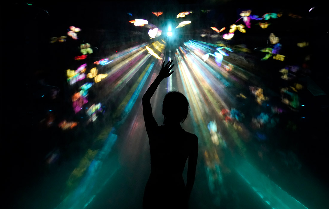 Интерактивная выставка "teamLab Reconnect: Art with Rinkan Sauna" в Токио