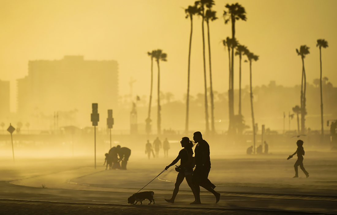 Ветер на пляже в Калифорнии