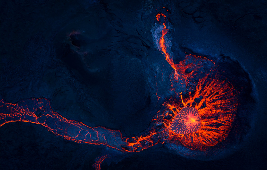 Извержение вулкана Фаградальсфьядль в Исландии