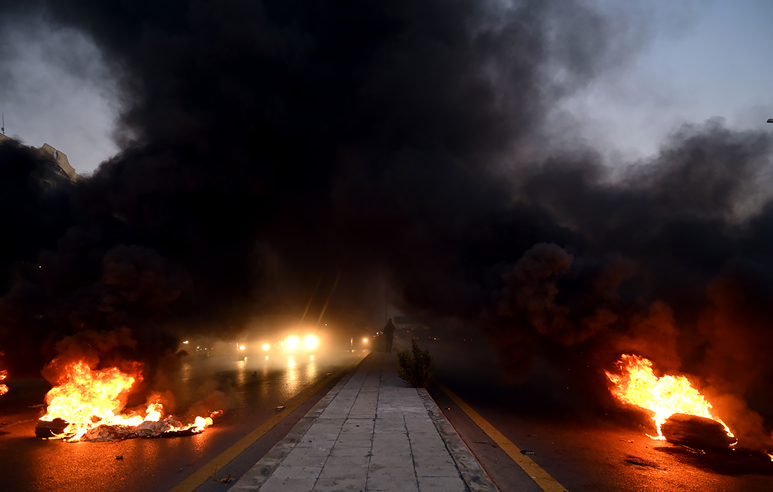 Антиправительственный протест в Бейруте