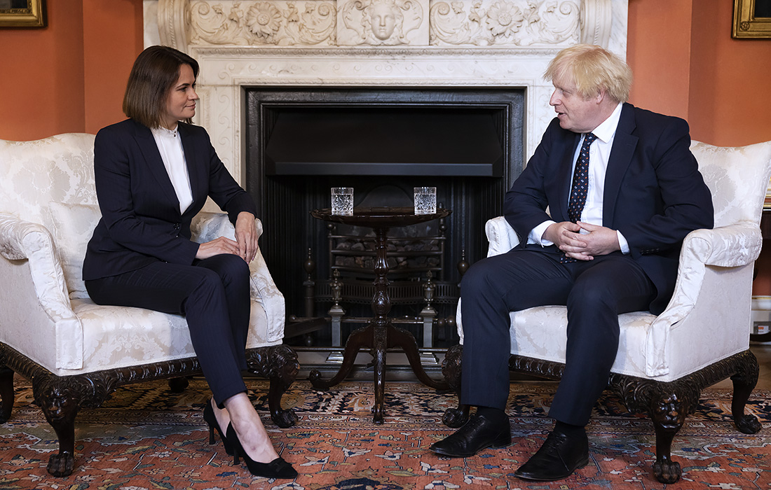 Экс-кандидат в президенты Белоруссии Светлана Тихановская встретилась с премьер-министром Великобритании Борисом Джонсоном